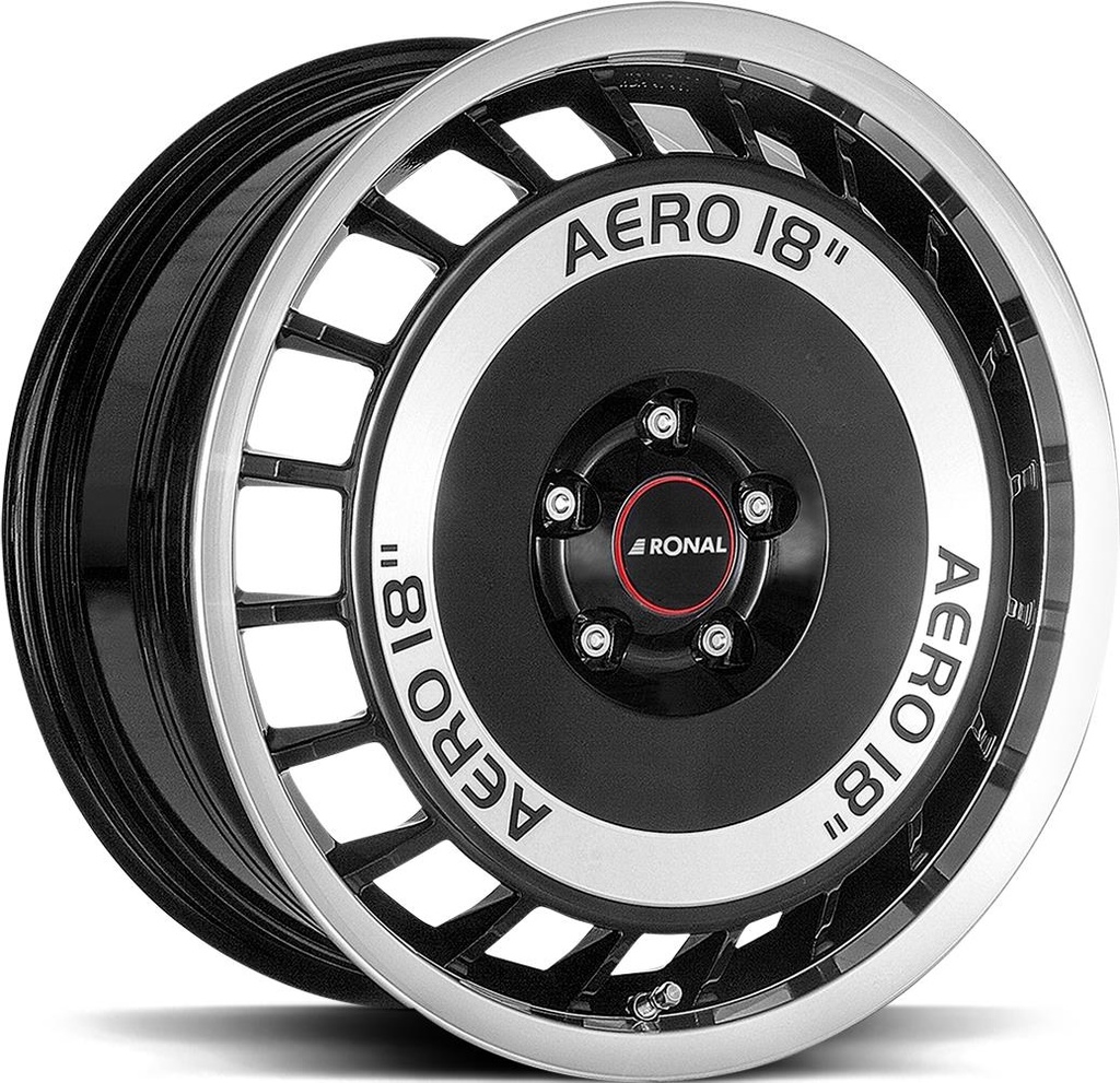 RONAL R50 AERO BLACK FRONT CUT 8x18 5/112 ET35 CB76