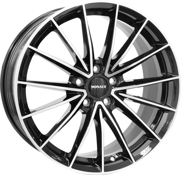 MONACO WHEELS GP14 BLACK POLISHED 8x18 5/112 ET45 CB66.6