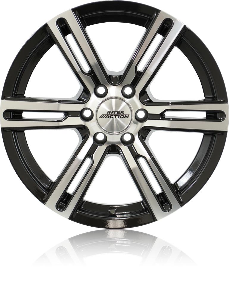 INTER ACTION KARGIN 6 GLOSS BLACK POLISHED 6.5x16 6/120 ET50 CB74.6