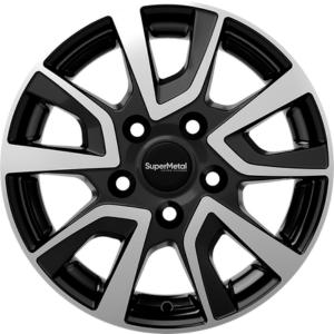 SUPERMETAL VAULT BLACK POLISHED 6.5x16 5/118 ET68 CB71.1