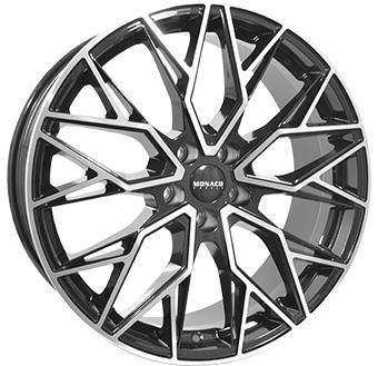 MONACO WHEELS GP15 BLACK POLISHED 8x18 5/112 ET44.5 CB66.5