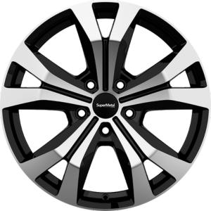 SUPERMETAL BULLET BLACK POLISHED 8x18 5/120 ET50 CB65.1