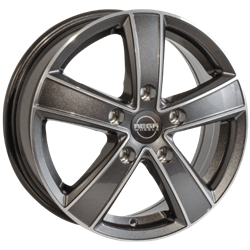 MEGA WHEELS HERCULES 5 ANTHRACITE GREY FRONT POLISHED 6.5x16 5/118 ET61 CB71.1