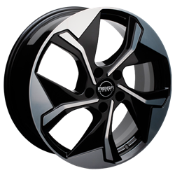 MEGA WHEELS TRITON BLACK FRONT POLISHED 8.5x19 5/108 ET53 CB63.3