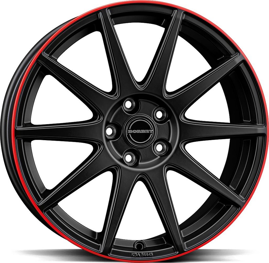 BORBET GTX BLACK MATT RIM RED 8x19 5/114.3 ET50 CB72.5