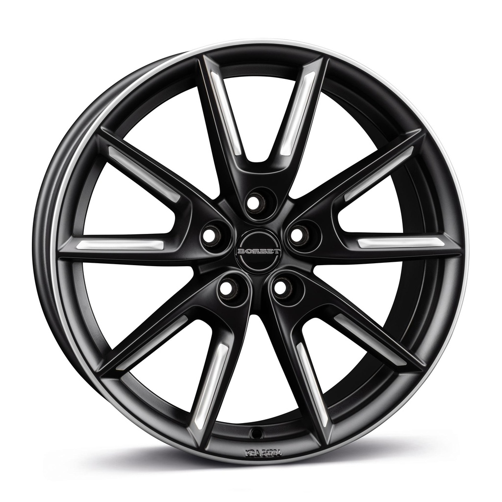 BORBET LX18 BLACK MATT SILV SPOKE RIM 8x18 5/112 ET44 CB57.1