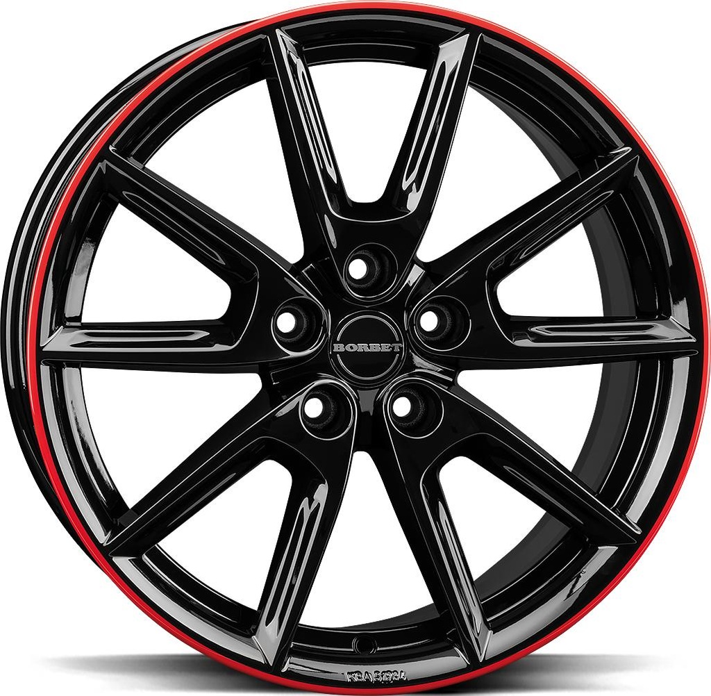 BORBET LX19 BLACK GLOSS RIM RED 8x19 5/114.3 ET45 CB72.5